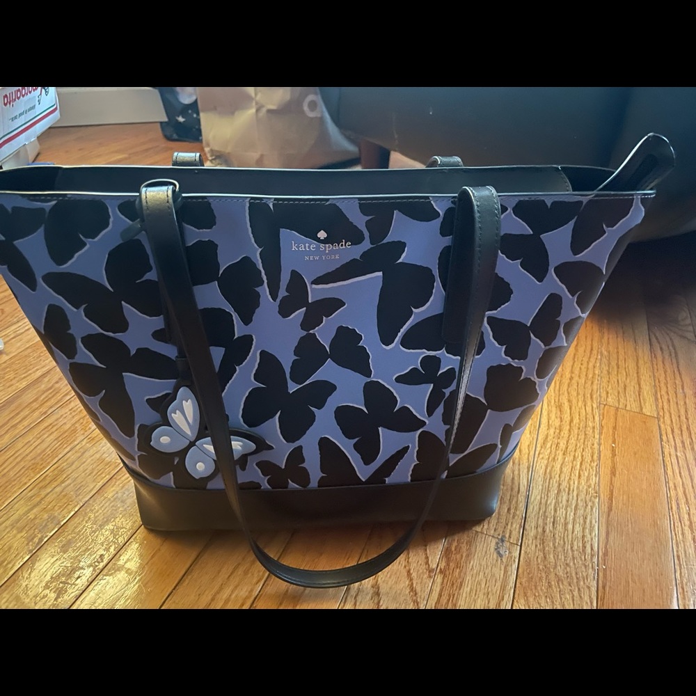 Kate Spade Blue Butterfly Large Tote
